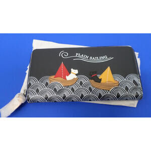 Radley London PLAIN SAILING Puppy Scottie Dog Navy Blue Nautical Zipper Wallet